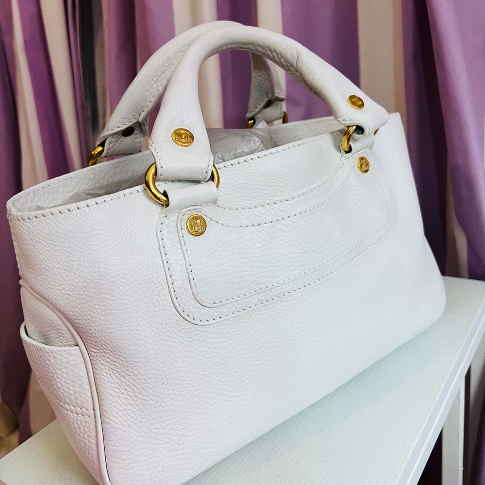 Celene White Satchel Textured Leather - Picture 2 of 16